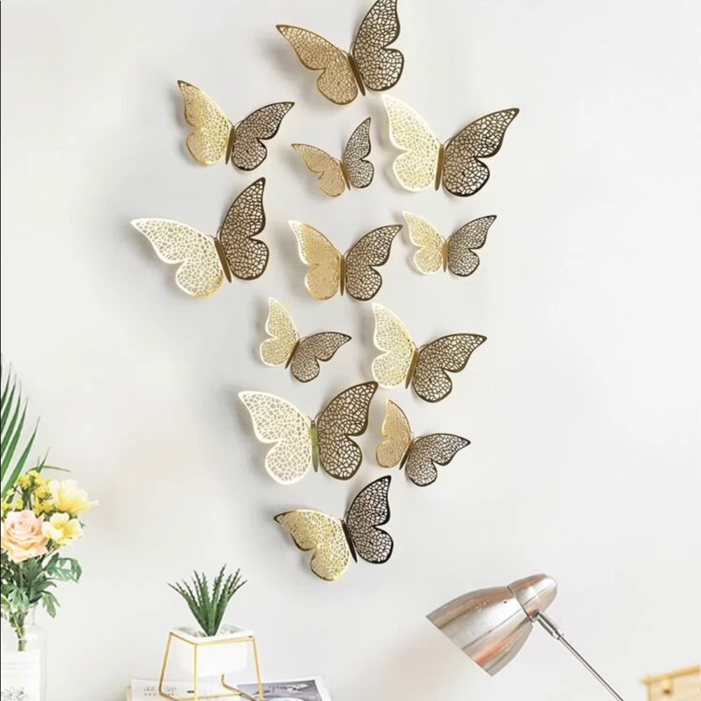 Butterfly Wall Decor Gold - Picture 1 of 3